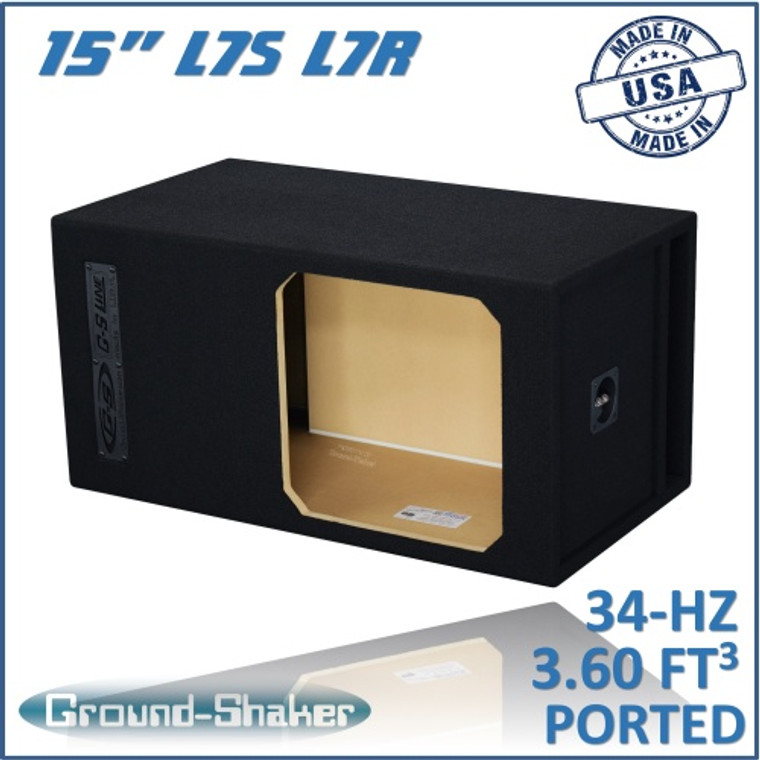 black 15" large single ported solo-baric sub box