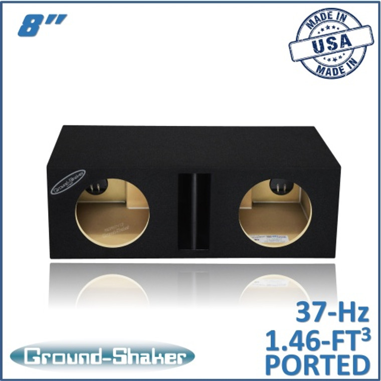 black 8" dual center-ported sub box black 8" dual center-ported sub box