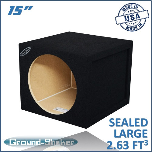 Ground Shaker GS-SQL115B Black 15" Single Sealed Large Subwoofer Box