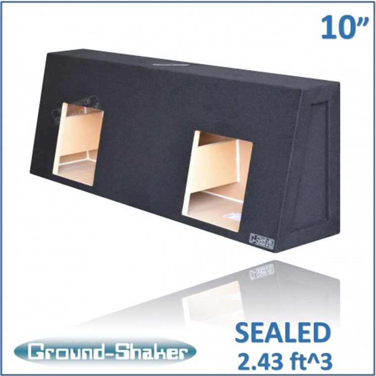 black 10" dual sealed sub box, fits regular cab trucks