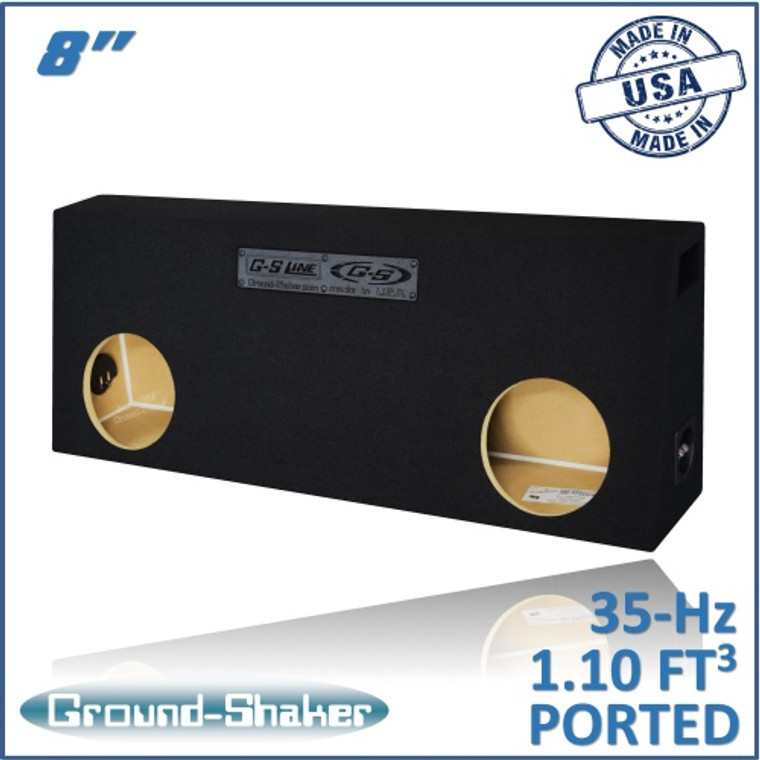 black 8" dual ported sub box, fits regular cab trucks black 8" dual ported sub box, fits regular cab trucks
