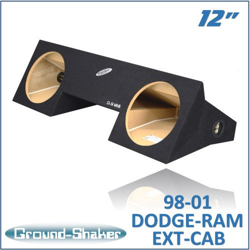 98-01 Dodge Ram Extended-Cab / Quad-Cab Black 12" Dual Sealed Subwoofer Box