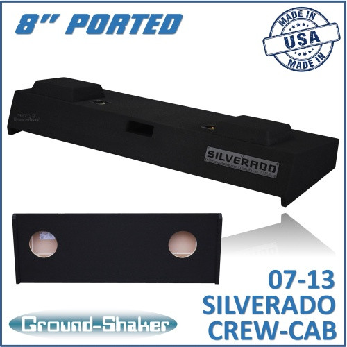 07-13 Chevy Silverado Crew-Cab Black 8" Dual Ported Subwoofer Box