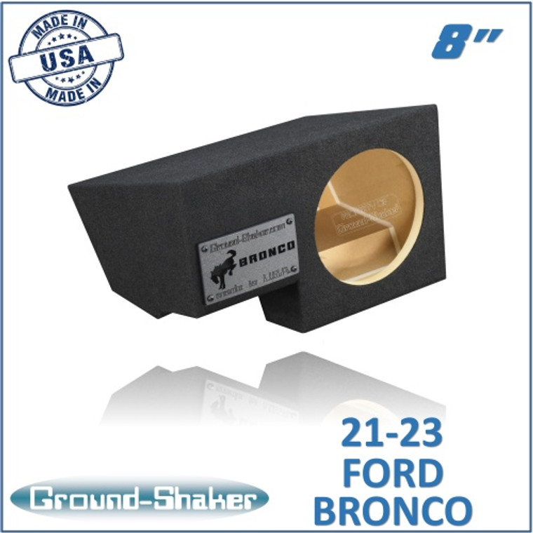 black 8" single sealed sub box, fits 21-23 ford bronco