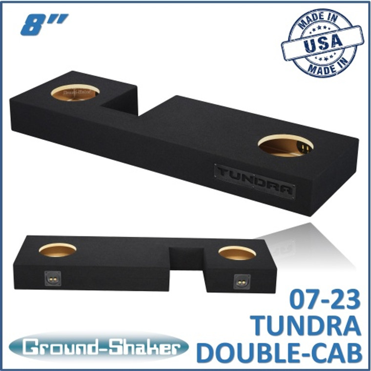 black 8" dual sealed sub box, fits 07-23 toyota tundra double-cab