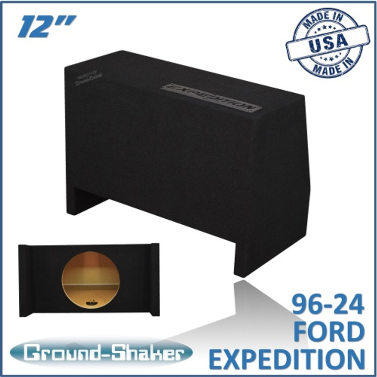 black 12" single sealed sub box, fits 96-24 ford expedition (w/3rd row seat)