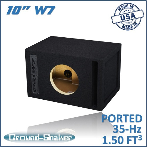 Ground Shaker GS-W7P110B Black 10" Single Ported W7 Subwoofer Box
