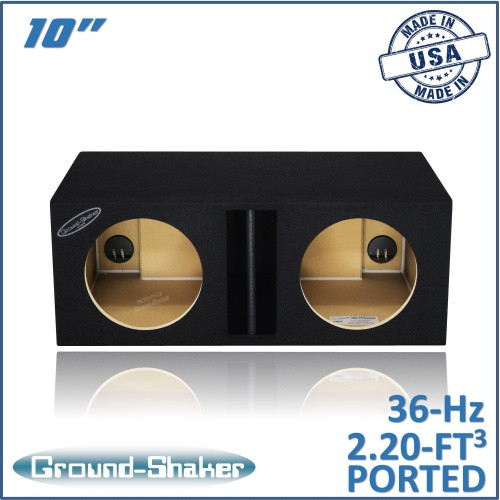 Ground Shaker GS-NP210B Black 10" Dual Center-Ported Subwoofer Box