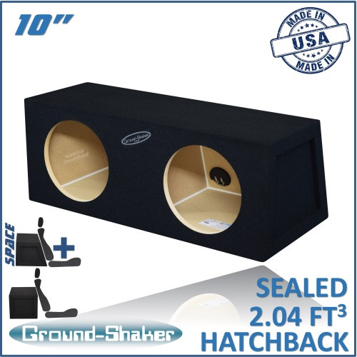 Ground Shaker GS-HB210B Black 10" Dual Sealed Hatchback Subwoofer Box
