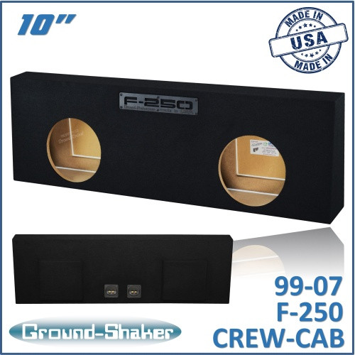 99-07 Ford F-250 Crew-Cab Black 10” Dual Sealed Subwoofer Box