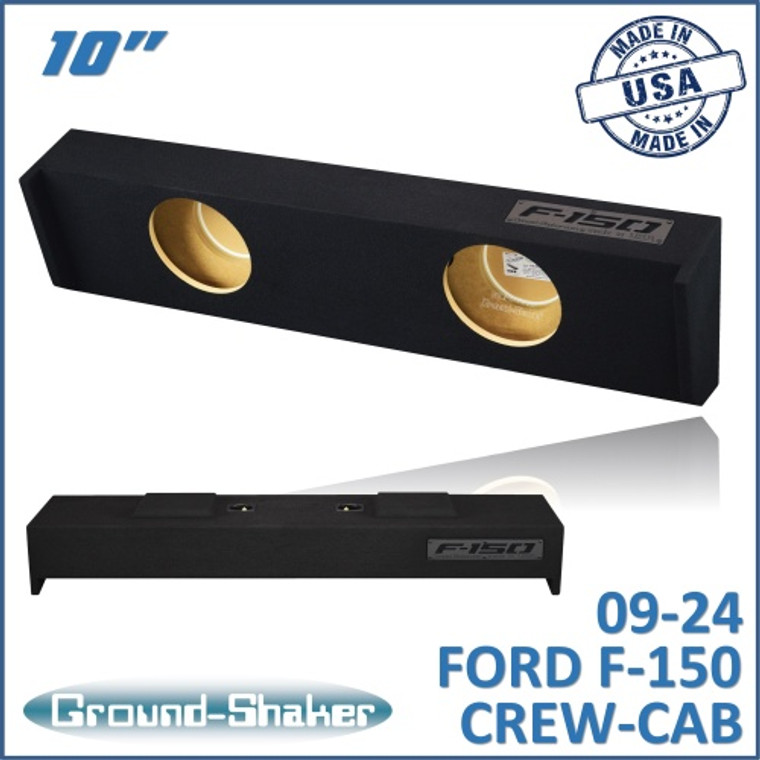 black 10" dual sealed sub box, fits 09-24 ford f-150 crew-cab black 10" dual sealed sub box, fits 09-24 ford f-150 crew-cab