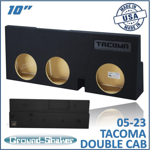 05-23 Toyota Tacoma Double-Cab Black 10" Triple Sealed Subwoofer Box