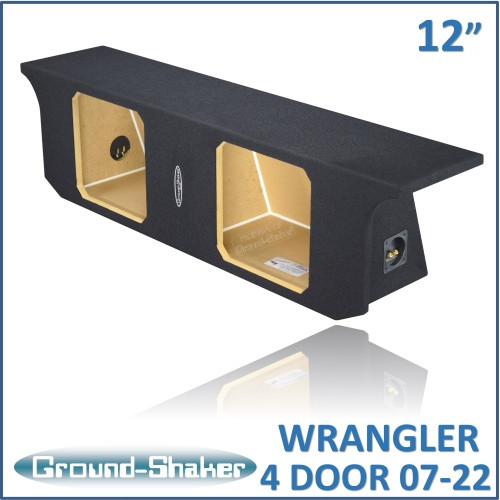 07-22 Jeep Wrangler 4-door Black 12" Dual Sealed Solobaric Subwoofer Box