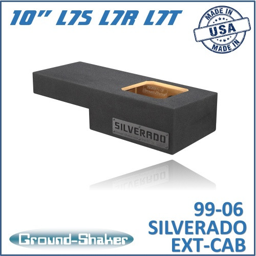 99-06 & 07 Classic Chevy Silverado Ext-Cab Black 10" Single Sealed Solobaric Subwoofer Box
