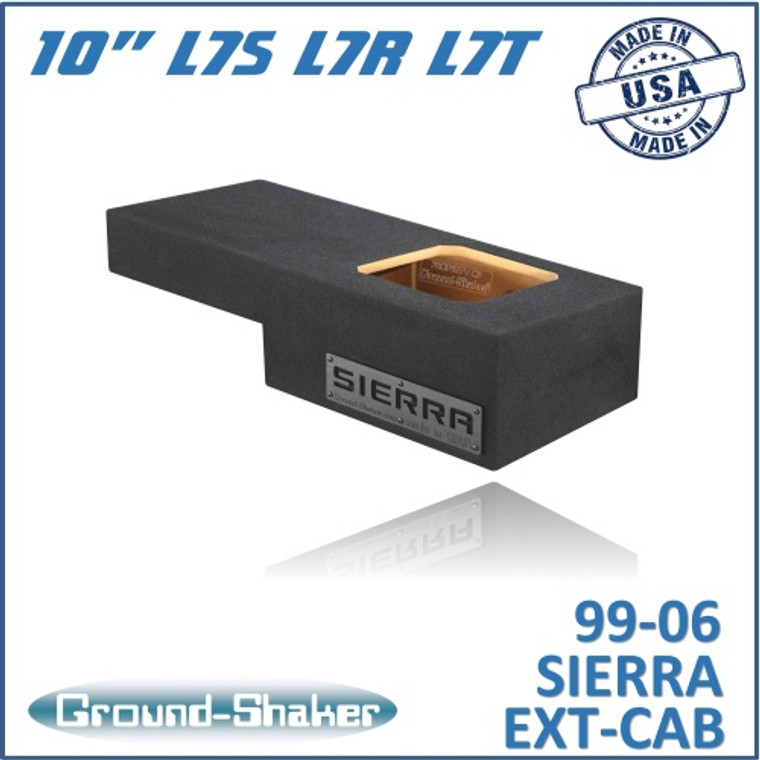 black 10" single sealed solobaric sub box, fits 99-06 & 07 classic gmc sierra ext-cab