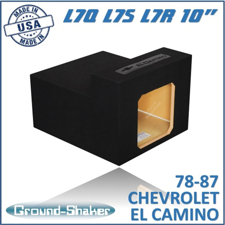 black 10" single sealed solobaric sub box, fits 78-87 chevy el camino