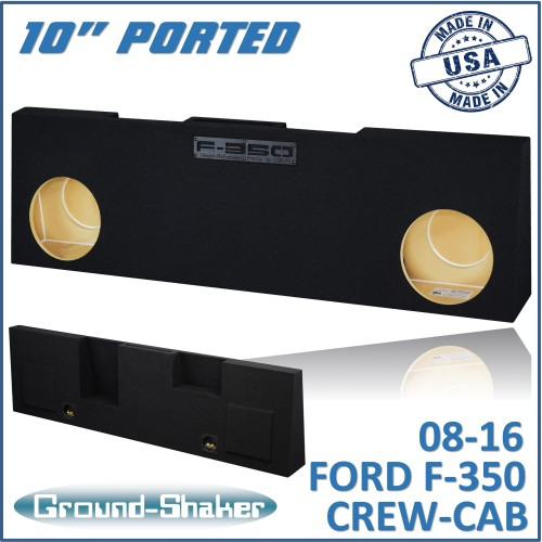 08-16 Ford F-350 Crew-Cab Black 10" Dual Ported Subwoofer Box