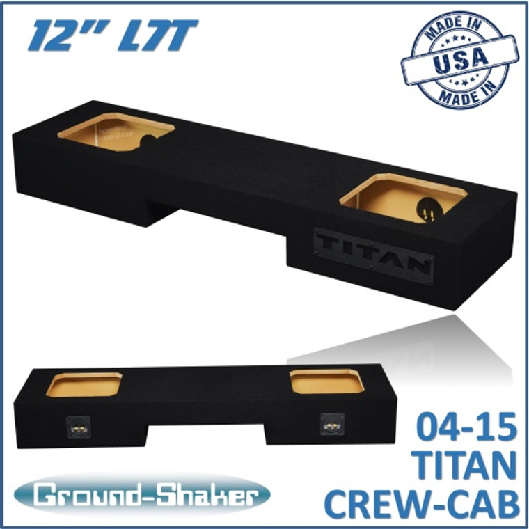 black 12" dual sealed solobaric sub box, fits 04-23 nissan titan crew-cab