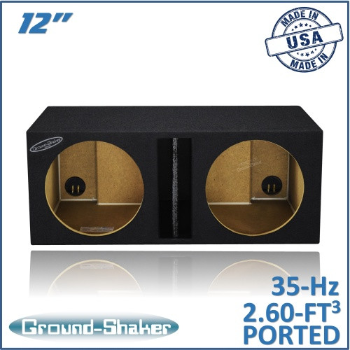 Ground Shaker GS-NP212B Black 12" Dual Center-Ported Subwoofer Box