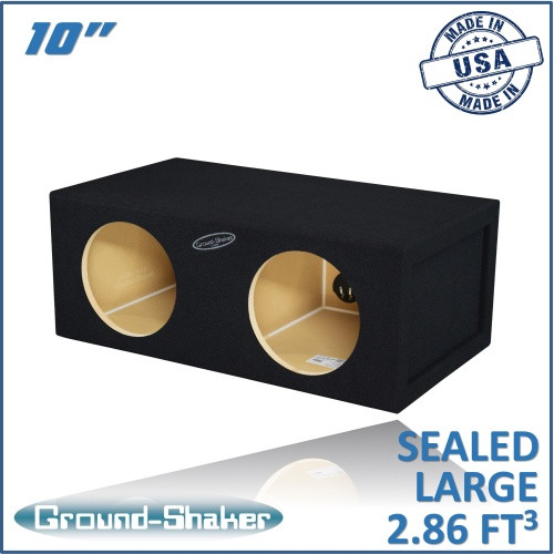 Ground Shaker GS-SQL210B Black 10" Dual Sealed Large Subwoofer Box