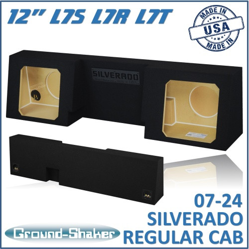 Chevy Silverado Regular-Cab 07-24 Black 12" Dual Sealed Solo-Baric Subwoofer Box