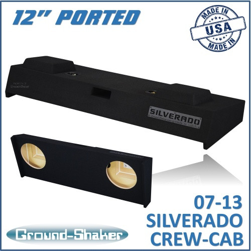 07-13 Chevy Silverado Crew-Cab Black 12" Dual Ported Subwoofer Box