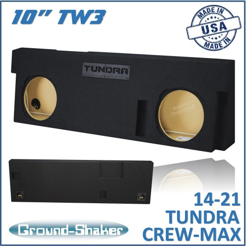 14-21 Toyota Tundra Crew-Max Black 10" Tw3 Dual Sealed Subwoofer Box