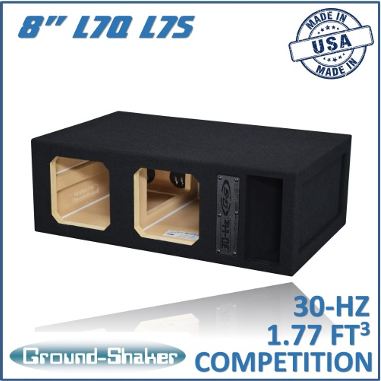 black 8" 30-hz dual competition ported subs box