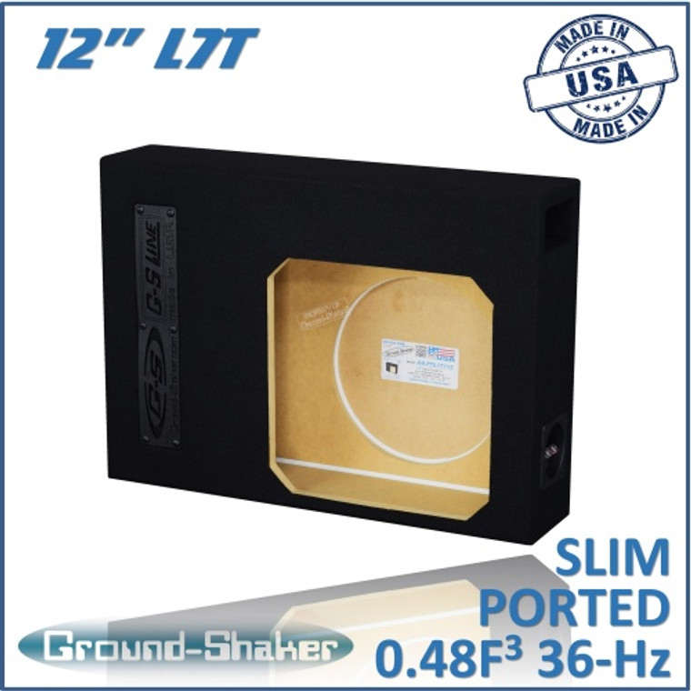 black 12" single l7t slim ported sub box black 12" single l7t slim ported sub box