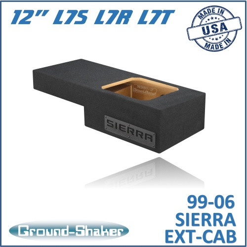 black 12" single sealed solobaric sub box, fits 99-06 & 07 classic gmc sierra ext-cab