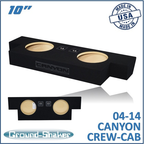 04-14 GMC Canyon Crew-Cab Black 10" Dual Sealed Subs Box