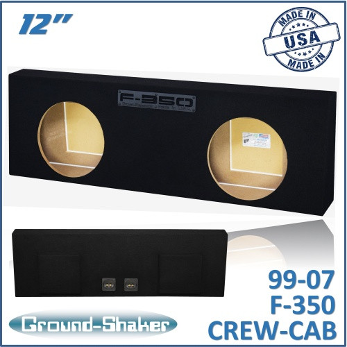 99-07 Ford F-350 Crew-Cab Black 12” Dual Sealed Subwoofer Box