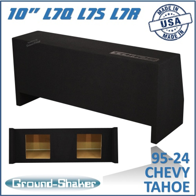 black 10" dual sealed solobaric sub box, fits 95-24 chevy tahoe (w/3rd row seat)
