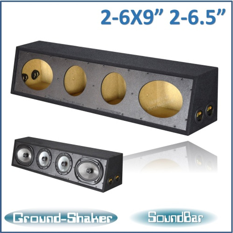 black 2-6x9” & 2-6 1/2" soundbar (speakers not included)