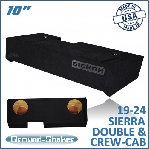 19-24 GMC Sierra Double & Crew-Cab Black 10” Dual Sealed Subwoofer Box