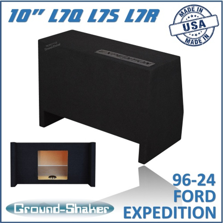 black 10" single sealed solobaric sub box, fits 96-24 ford expedition (w/3rd row seat)