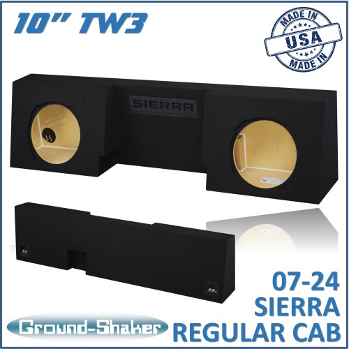 07-24 GMC Sierra Regular-Cab Black 10" Dual Sealed Tw3 Subwoofer Box