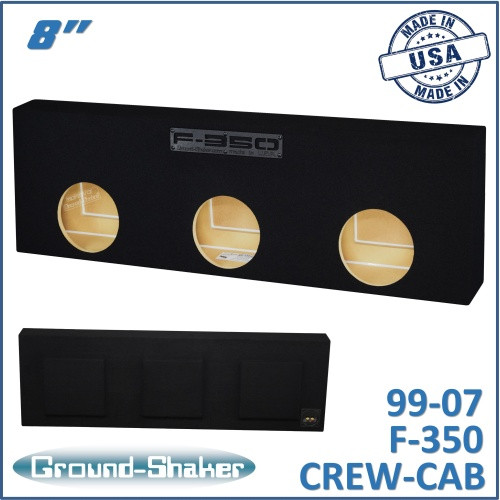 99-07 Ford F-350 Crew-Cab Black 8” Triple Sealed Subwoofer Box
