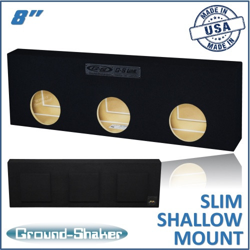 Ground Shaker GS-STS38B Black 8” Triple Sealed Slim / Shallow Mount Subwoofer Box