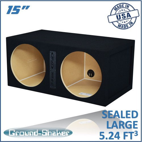 Ground Shaker GS-SQL215B Black 15" Dual Sealed Large Subwoofer Box