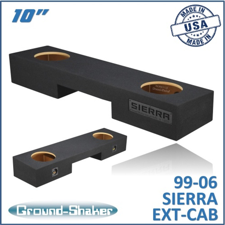 black 10" dual sealed sub box, fits 99-06 & 07 classic gmc sierra ext-cab