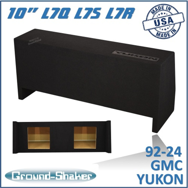 black 10" dual sealed solobaric sub box, fits 92-24 gmc yukon (w/3rd row seat)