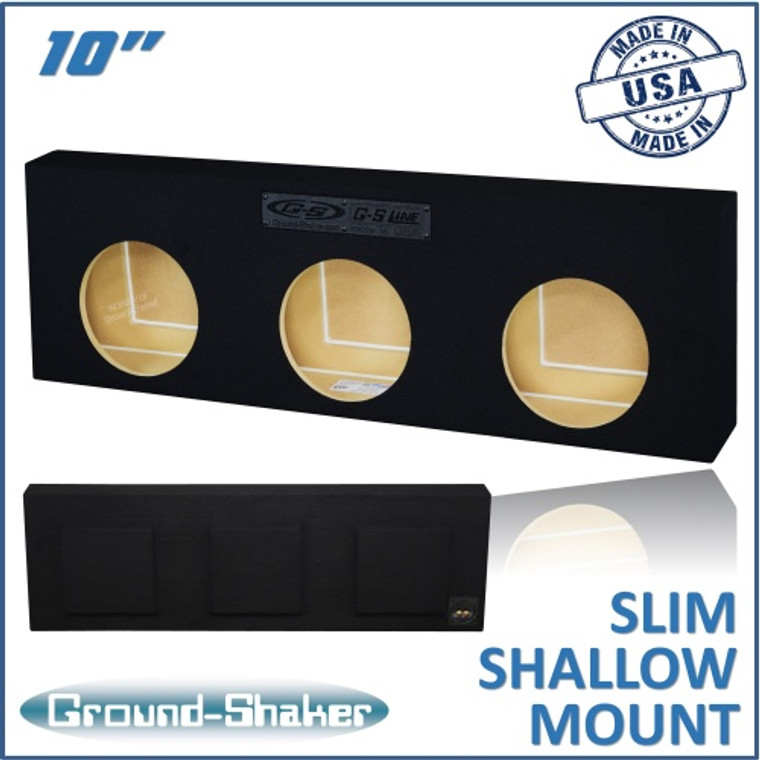black 10” triple sealed slim / shallow mount sub box