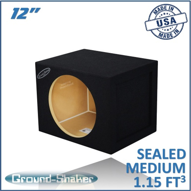 black 12" single mid-size sealed sub box black 12" single mid-size sealed sub box