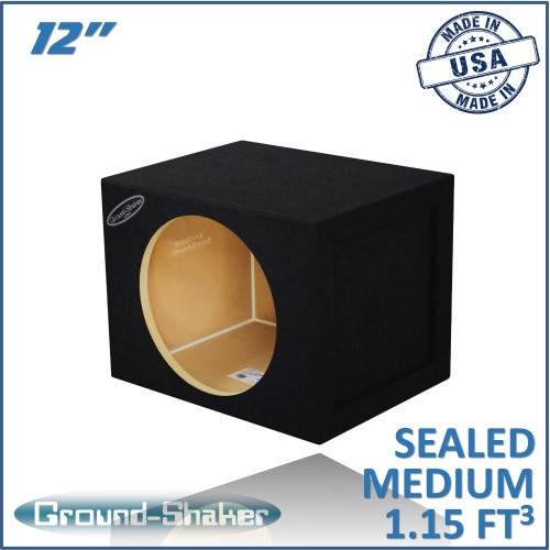 Ground Shaker GS-SQ112B Black 12" Single Mid-Size Sealed Subwoofer Box