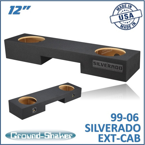 99-06 & 07 Classic Chevy Silverado Ext-Cab Black 12" Dual Sealed Subwoofer Box