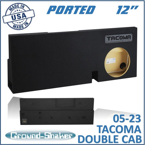 05-23 Toyota Tacoma Double-Cab Black 12" Single Ported Subwoofer Box