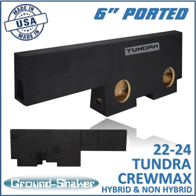 black 6" dual ported sub box, fits 22-24 toyota tundra crew-max black 6" dual ported sub box, fits 22-24 toyota tundra crew-max