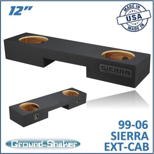 99-06 & 07 Classic GMC Sierra Ext-Cab Black 12" Dual Sealed Subwoofer Box