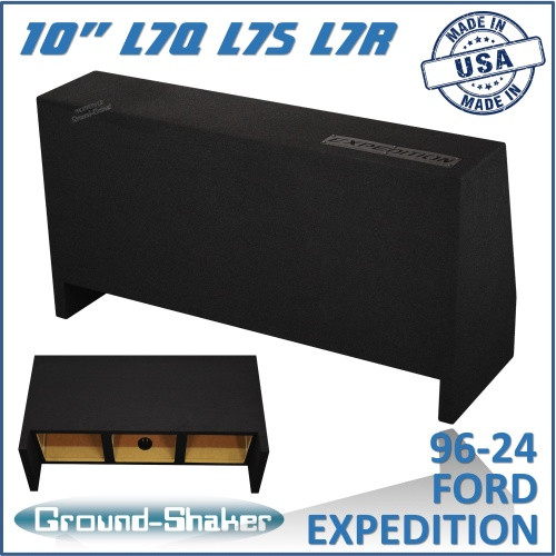 Ground Shaker GS-EXDFKK310B Black 10" Triple Sealed Solobaric Subwoofer Box, 96-24 Ford Expedition (w/3rd Row Seat)